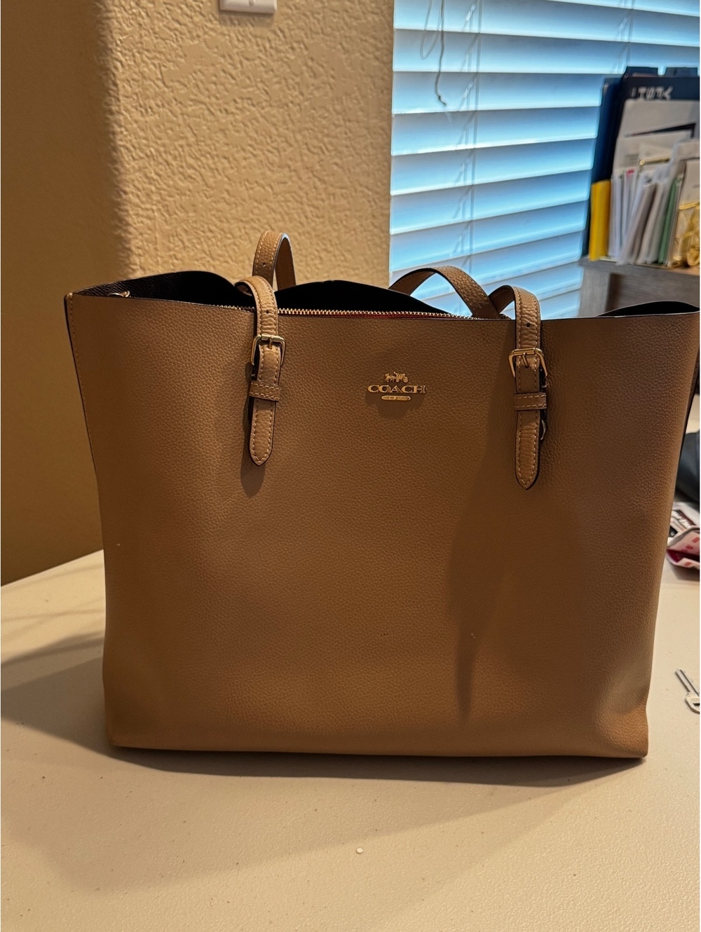 Coach Taupe Large Tote Bag